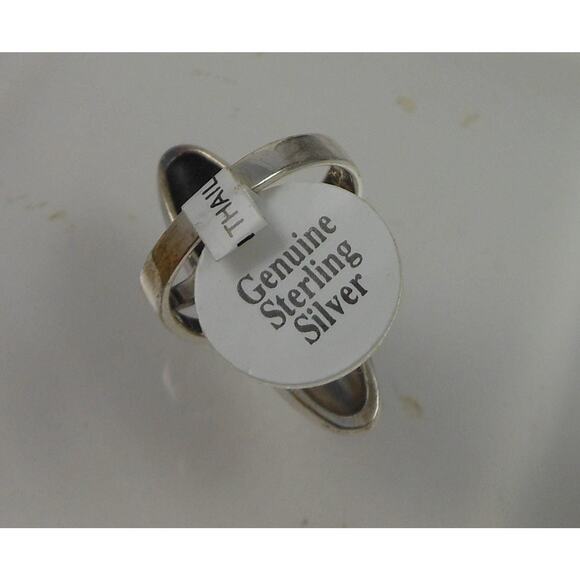 Handmade Tribal Band Ring in Sterling Silver, Size 7 Vintage Statement Jewelry - Picture 9 of 10